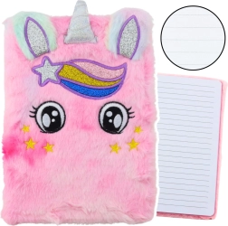 Diario de peluche Unicornio rosa arcoíris