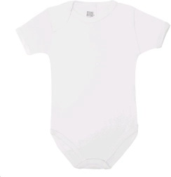 Body de algodón de lujo con manga corta New Baby – blanco