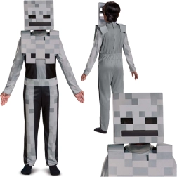 Minecraft disfraz infantil de esqueleto – esqueleto blanco 137–149 cm (10–12 años)