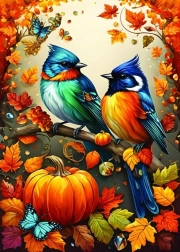 Puzzle otoñal de pájaros de 500 piezas