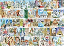 Puzzle Gibsons Monumentos europeos, 1000 piezas