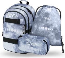 Baagl set escolar NASA Grey – mochila, estuche y bolsa