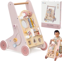 Andador de madera para bebés PolarB rosa