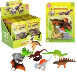 Set de dinosaurios: figuras de goma para niños a partir de 3 años, mezcla de modelos y colores