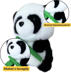 Panda de peluche con bambú 18 cm