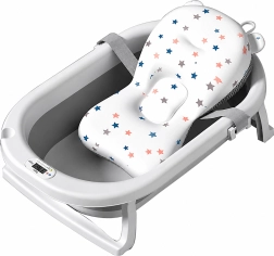 Bañera infantil plegable con termómetro LCD y colchoneta de baño