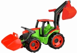 Lena tractor con pala y excavadora – verde‑rojo