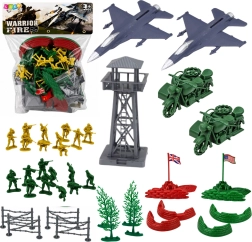 Set militar de soldados con vehículos y accesorios, 72 piezas