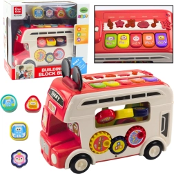 Autobús educativo interactivo con sonidos y luces rojo
