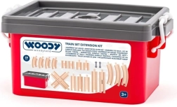 Woodyland set de vías de madera en caja de plástico - 20 piezas