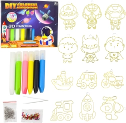 Set creativo para pintar 3D Cosmos: 6 colores y 12 colgantes