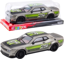 Coche deportivo de tracción trasera plateado-verde