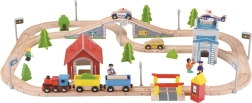 Circuito de tren de madera 80 piezas 2Kids Toys