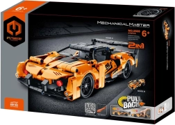 Set de construcción 2 en 1: coche deportivo y quad todoterreno con retroceso, 278 piezas, naranja