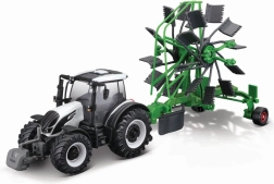 Tractor metálico con remolque VALTRA N174 – rastrillo rotativo 10 cm