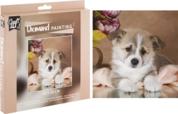 Pintura de diamantes cachorro adorable 20 × 20 cm