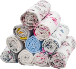 Pañales de algodón con estampado NEW BABY 60×80 cm, 10 uds