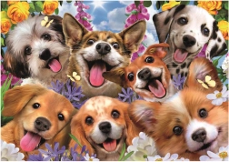 Puzzle Educa Selfie de cachorros 1000 piezas