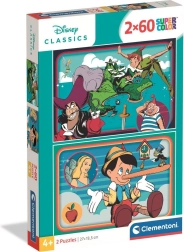 Puzzle Disney cuentos clásicos 2×60 piezas CLEMENTONI