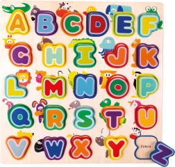 Puzle de madera del abecedario con animales – inglés