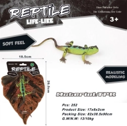 Lagartija verde de goma 17 cm