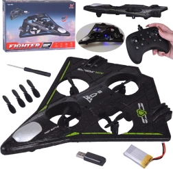 Dron RC con protección de hélices y efectos LED, truco 360°