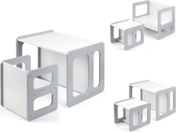 Set de muebles infantiles Milly Mally Stella 3 en 1: mesa y silla, gris