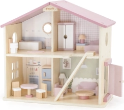 Viga PolarB gran casa de muñecas de madera, 17 piezas