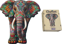 Puzle de encaje de madera elefante