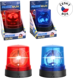 Faro de plástico azul-rojo a pilas