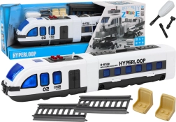 Tren de pasajeros DIY con sonidos y luces: kit de construcción con vías de montaje