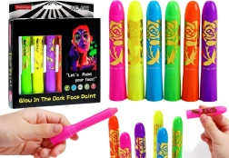 Set neón para pintar la cara, rotuladores fluorescentes, 6 uds.
