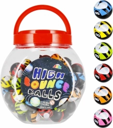 Pelota saltarina Mariquita 3 cm en bote – mix de colores