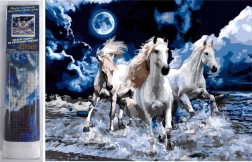 Kit creativo de pintura con diamantes Caballos blancos 30x40 cm