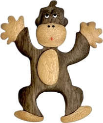 Imán de madera para la nevera – mono 2Kids Toys