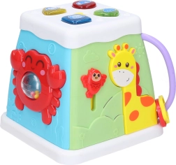 Cubo interactivo con efectos de luz y sonido