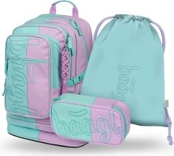 Set escolar Baagl Cubic Sweet: mochila, estuche, bolsa