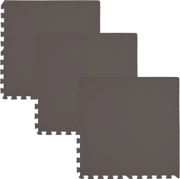 Alfombrilla de espuma HUMBI 180 × 60, puzzle grande impermeable, segura, 3 piezas, marrón