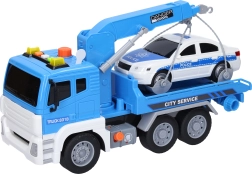 Camión tractor con coche y efectos