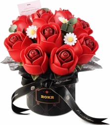 ROKR kit de construcción 3D ramo de rosas rojas en caja de regalo