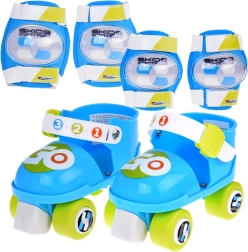 Patines de ruedas infantiles ajustables con protectores