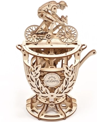 Rompecabezas 3D mecánico de madera UGEARS Ciclista – trofeo con mecanismo móvil