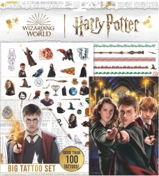 Gran set creativo con cuaderno y tatuajes de Harry Potter