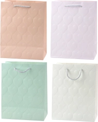 Elegante bolsa de regalo con corazones en relieve 23 x 18 x 10,5 cm