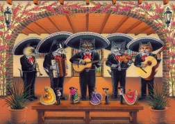 Art Puzzle grupo flamenco de gatitos 500 piezas