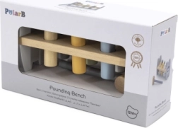 Viga PolarB Juguete de madera con clavijas y martillo Montessori