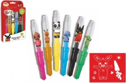 Rotuladores de soplado BING con plantillas, 6 colores