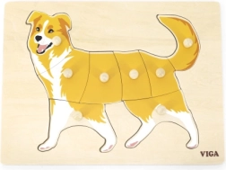 Rompecabezas de madera Montessori con pernos perro VIGA