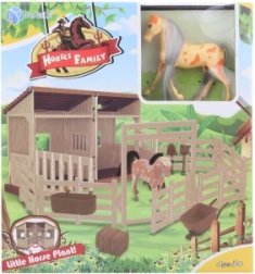 Establo plegable de plástico para caballos con figura