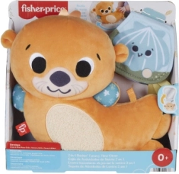Fisher-Price adorable nutria 2 en 1: cojín para tiempo boca abajo y amigo sonajero
